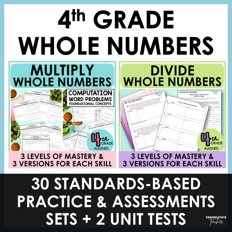 Multiplication and Division Differentiated Assessments or Practice Sheets Bundle