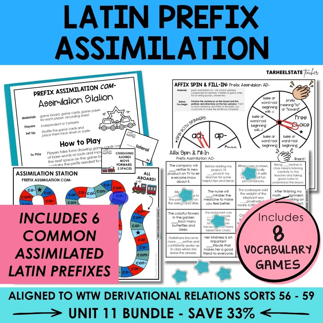 Derivational Relations Words Their Way Centers Games Activities Mega Bundle