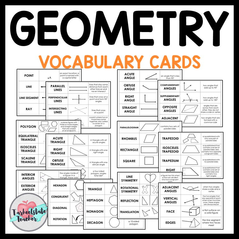 Geometry Vocabulary Games and Activities