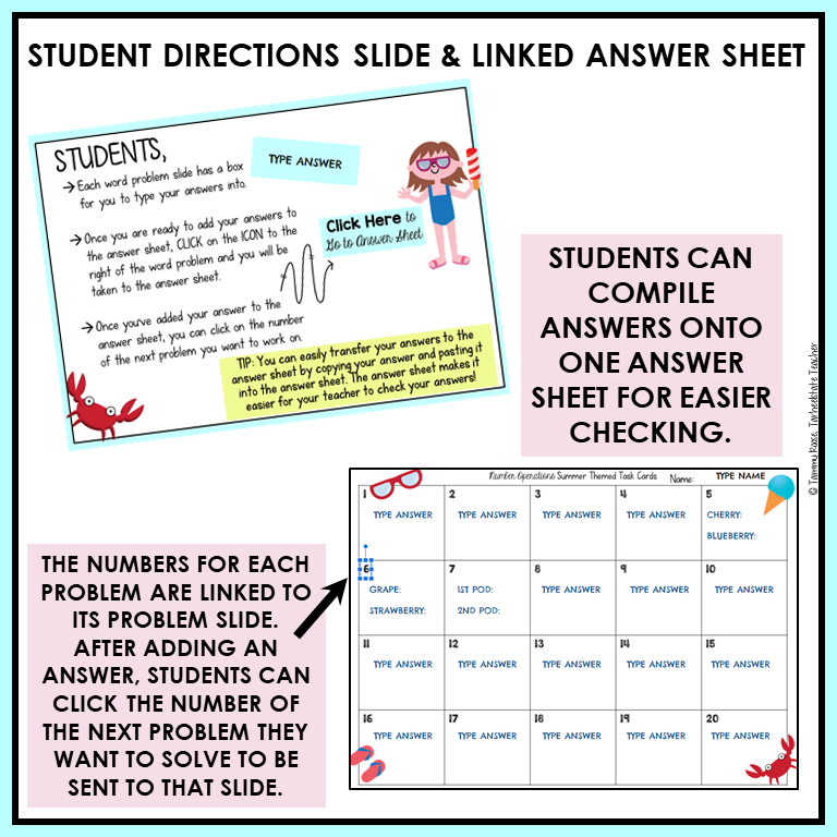 4th Grade Math Review Test Prep Task Cards Bundle Print and Google Slides