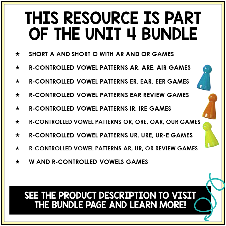 Within Word Pattern Unit 4 r-controlled vowel patterns bundle contents