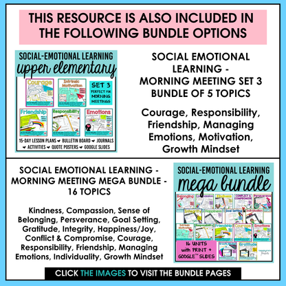 Responsible Decision Making & Accountability Social Emotional Learning Unit with Morning Meeting Slides