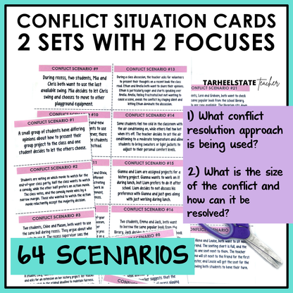 Social emotional learning scenarios and reflection activity included to help students think through real-life scenarios involving conflict resolution.