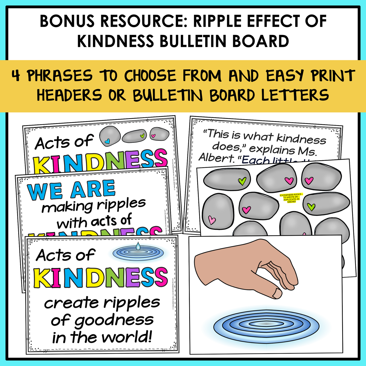 Kindness-themed bulletin board resource