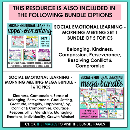 Conflict Resolution Social Emotional Learning Unit with Morning Meeting Slides