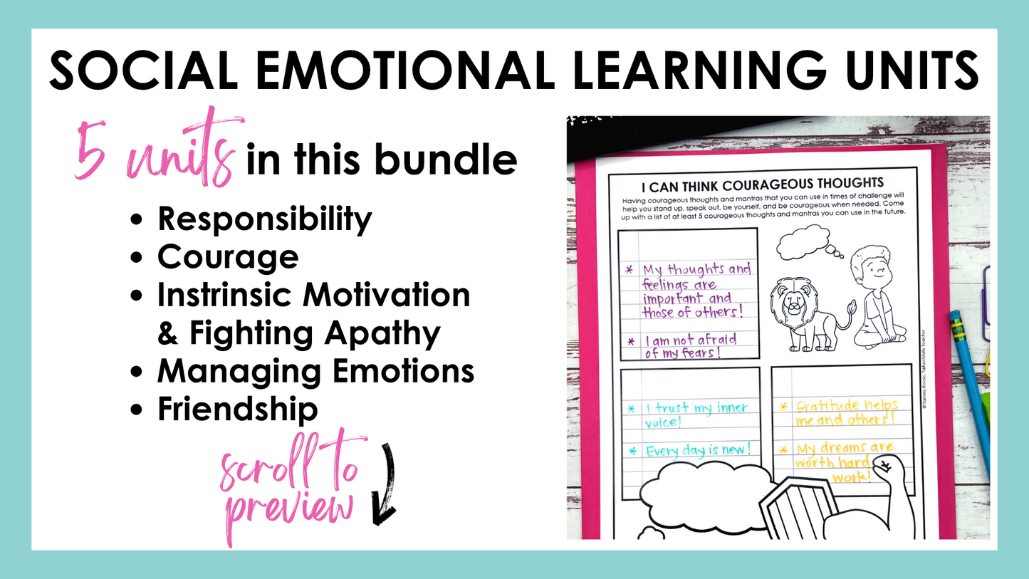 Social Emotional Learning Units & Activities with Morning Meeting Slides Set 3