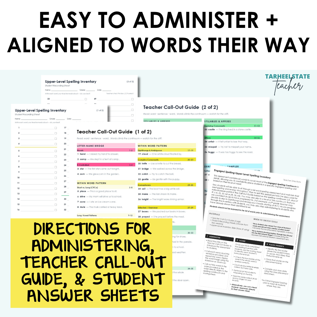 Upper-Level Spelling Inventory Words Their Way Spelling Inventory PDF Grades 2–6