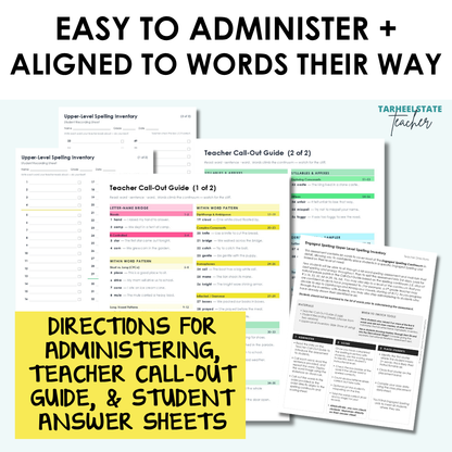 Upper-Level Spelling Inventory Words Their Way Spelling Inventory PDF Grades 2–6