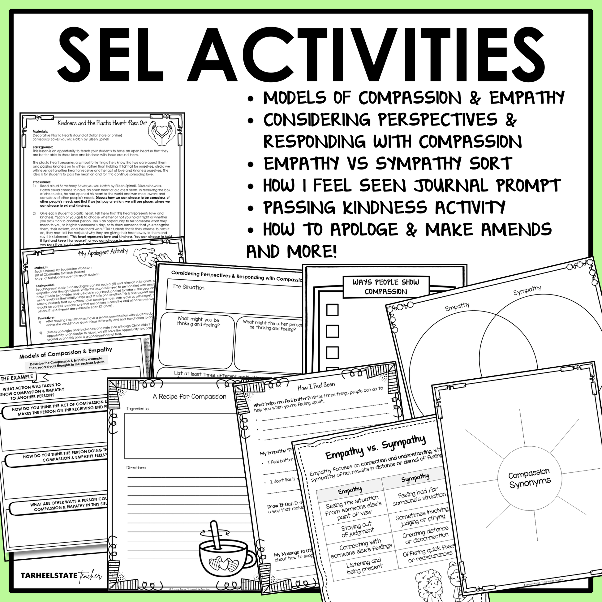 Collection of SEL (Social and Emotional Learning) activities