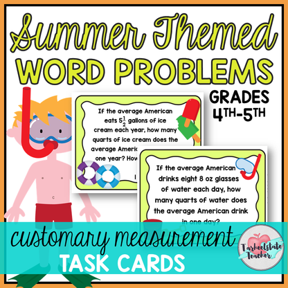 4th Grade Math Review Test Prep Task Cards Bundle Print and Google Slides