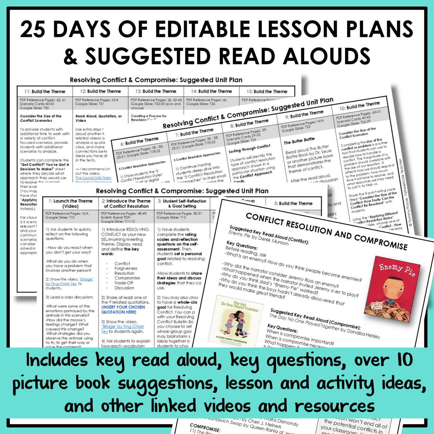 All SEL units include 20-25 days of editable lesson plans, suggested read alouds, extension ideas and video links.