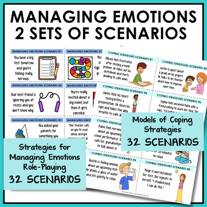 Social emotional learning scenarios and reflection activity included to help students think through real-life scenarios involving managing emotions.
