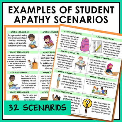 Social emotional learning scenarios and reflection activity included to help students think through real-life scenarios involving motivation and apathy.