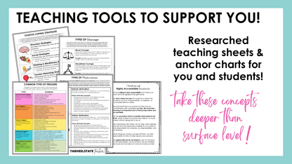 Display of teaching tools included in social emotional learning units