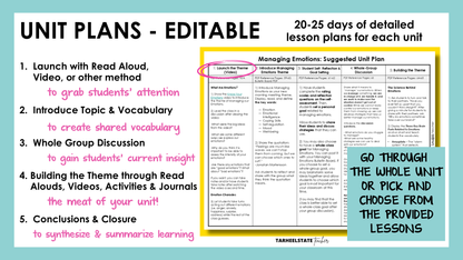 20 days of lessons plans for each social emotional learning  unit within the set