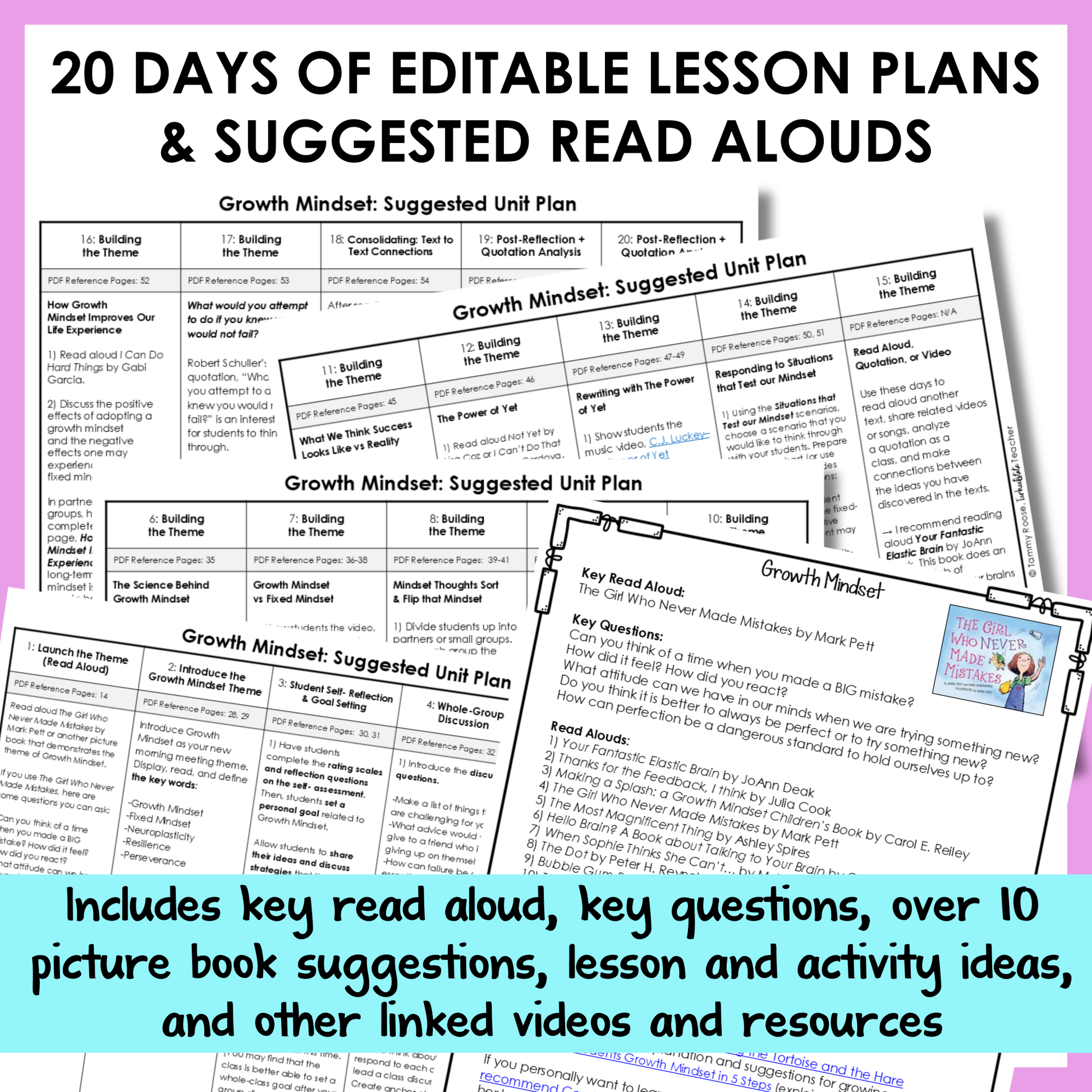 All SEL units include 20-25 days of editable lesson plans, suggested read alouds, extension ideas and video links.