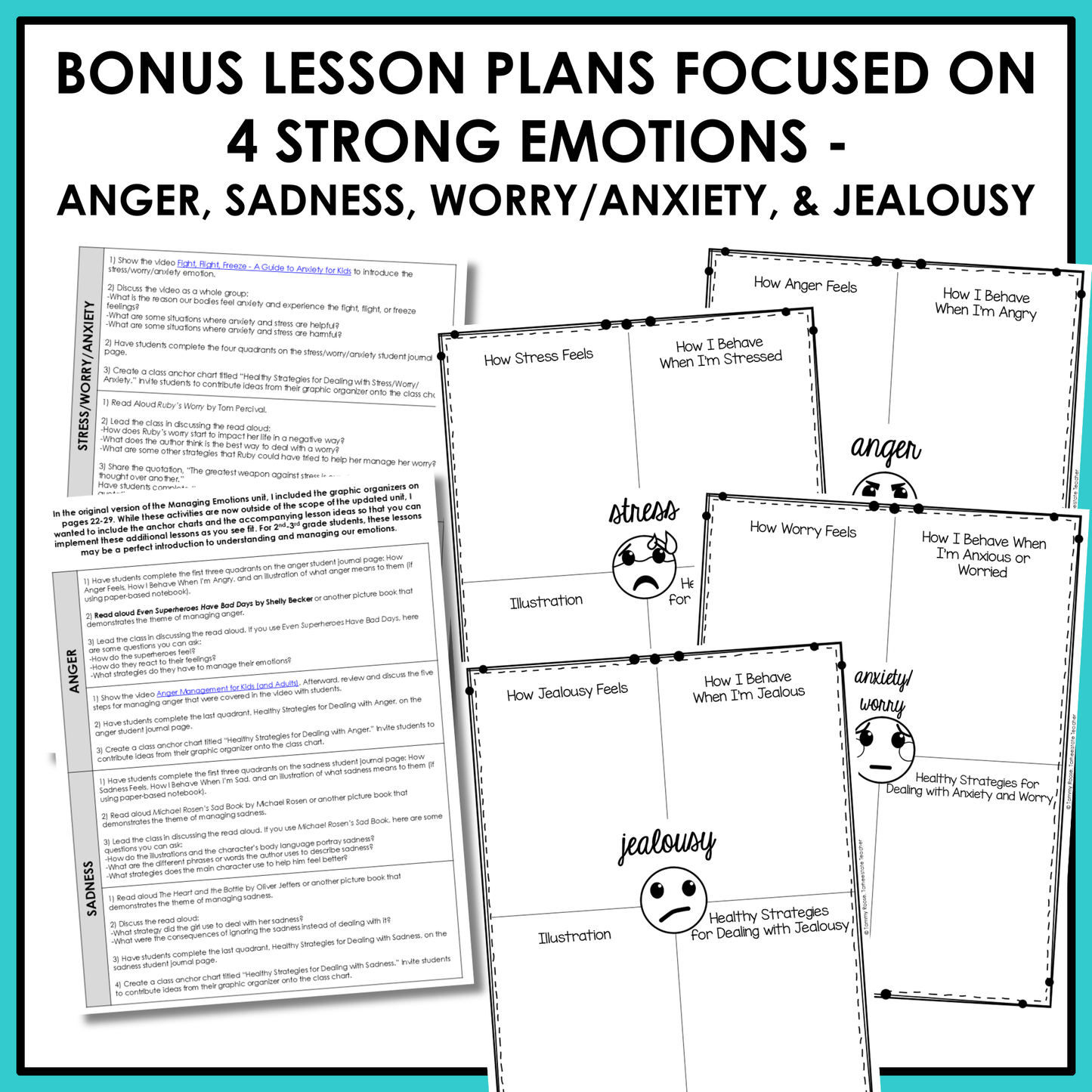 Managing Emotions Social Emotional Learning Unit with Morning Meeting Slides