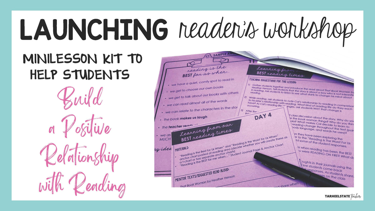 Launching Readers Workshop minilesson kit to help students build a positive relationship with reading