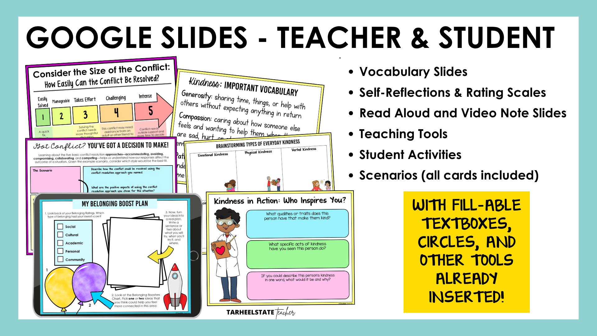 Google Slides for teacher display and student use for all SEL units included in the bundle.