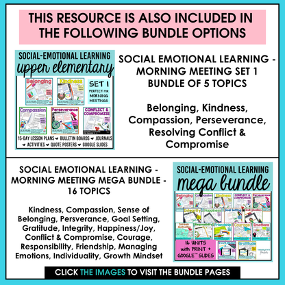 Save money with the bundle and get more social emotional learning units and activities for your classroom.