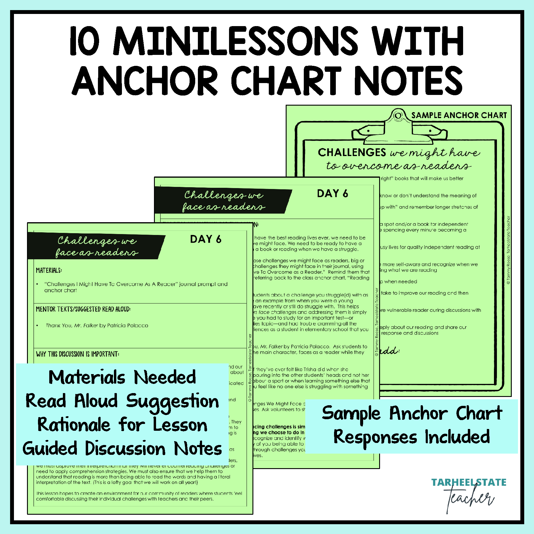 Back to School ELA Reading Kit includes ten minilessons with accompanying anchor charts