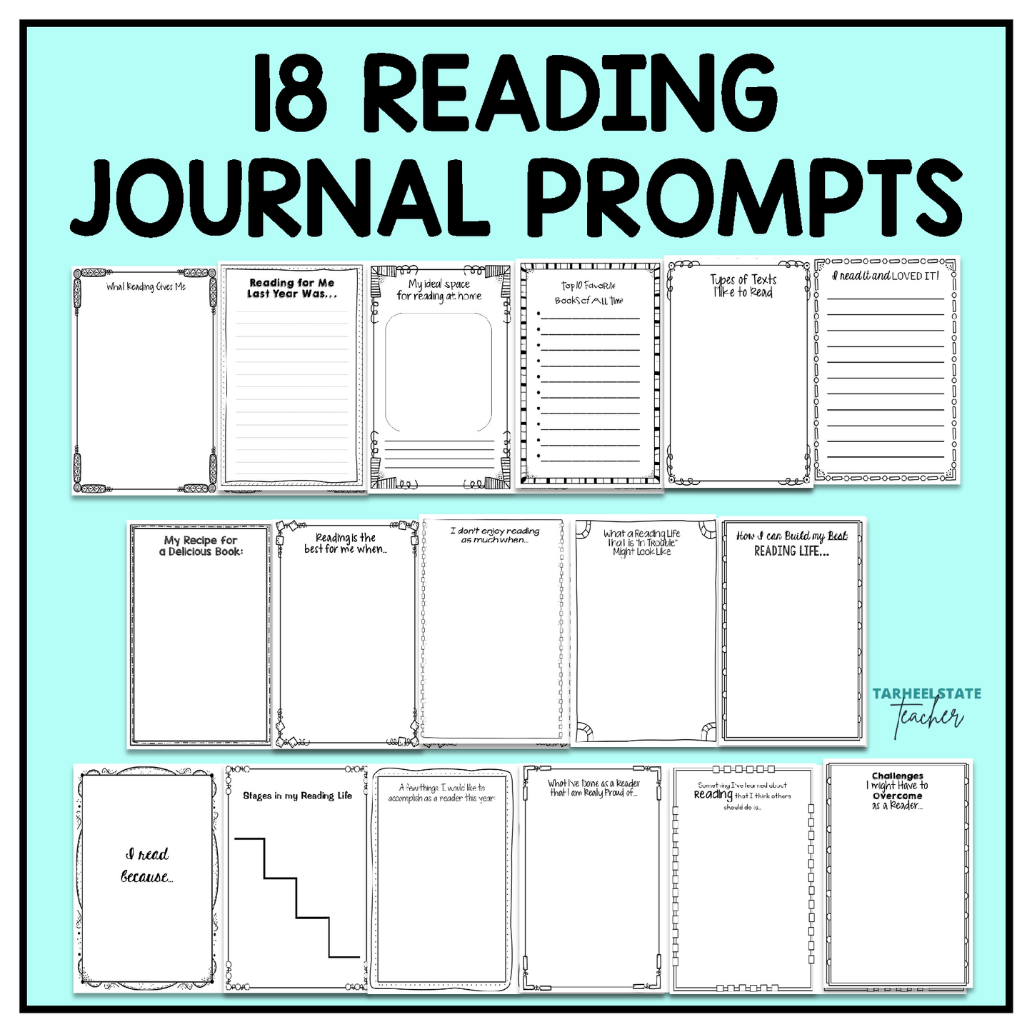 18 reading journal prompts for beginning of the year reading unit