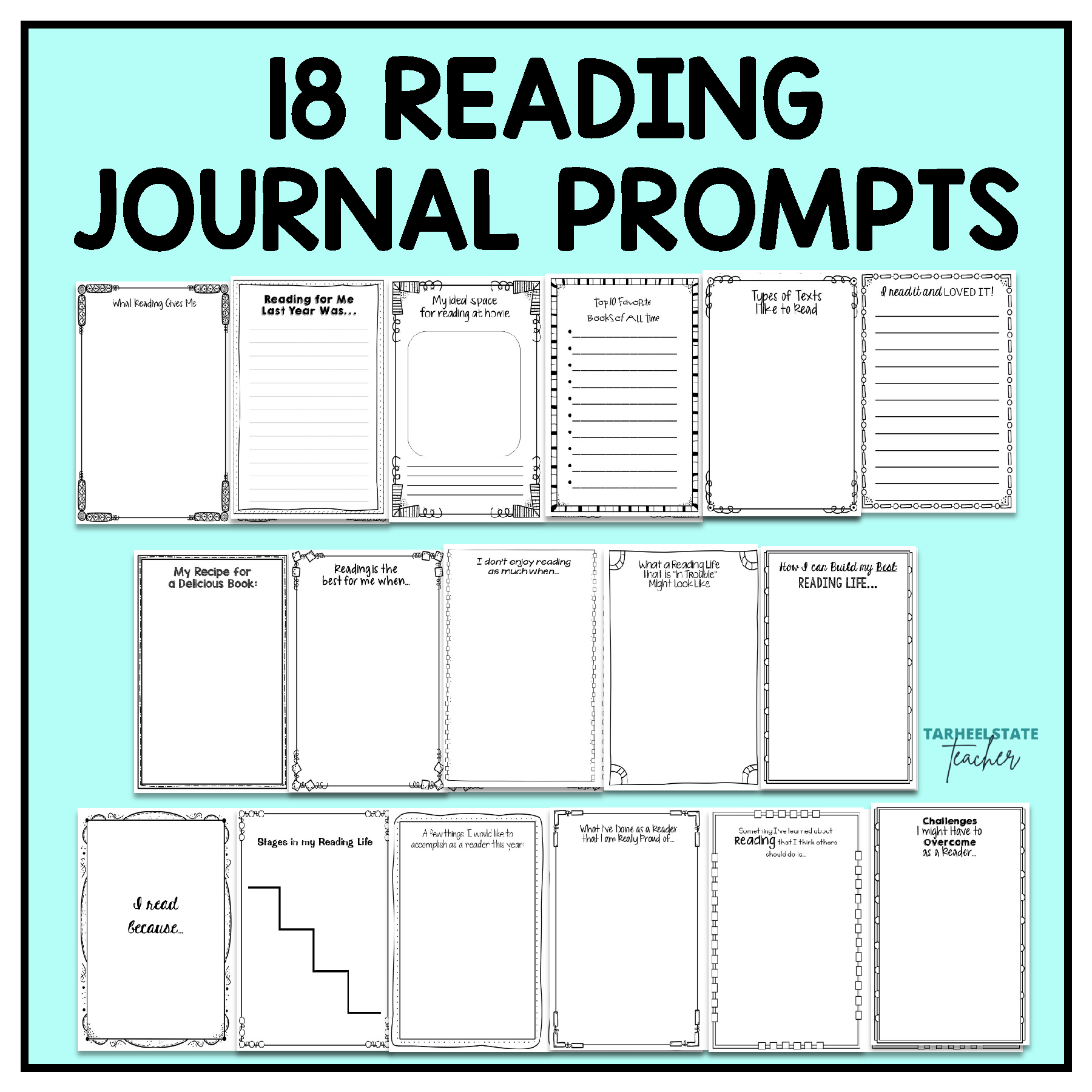 18 reading journal prompts for beginning of the year reading unit