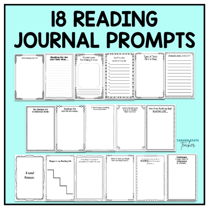 18 reading journal prompts for beginning of the year reading unit