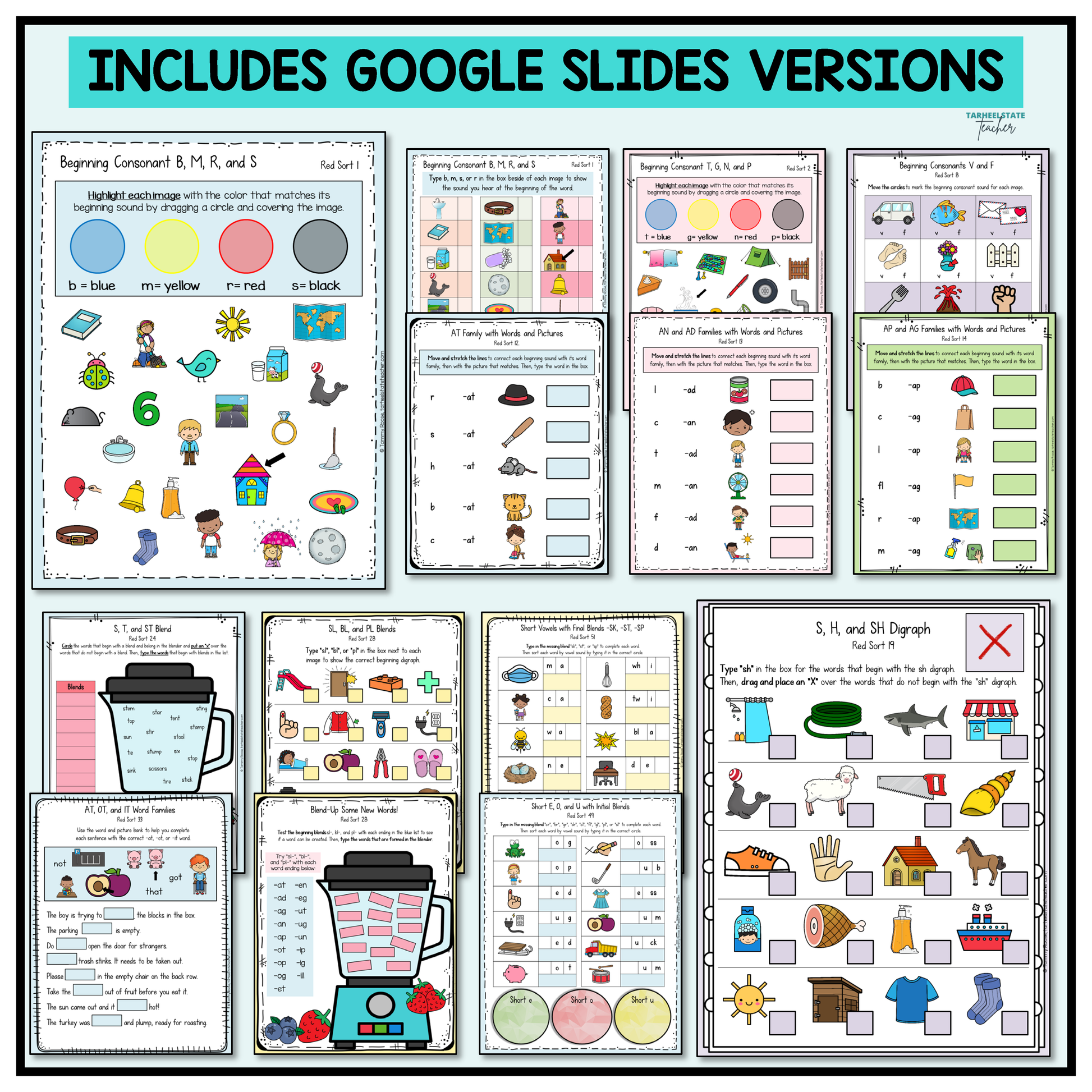 Word study notebook includes google slides versions for teacher display or student use