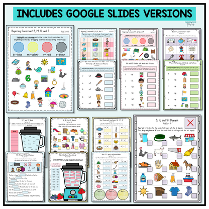 Word study notebook includes google slides versions for teacher display or student use