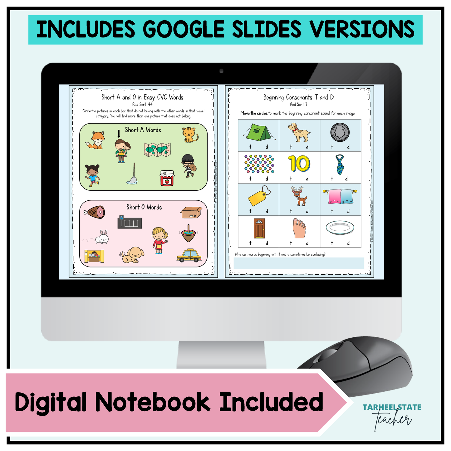 Digital word study/spelling interactive notebook for students in the Letter Name-Alphabetic stage.