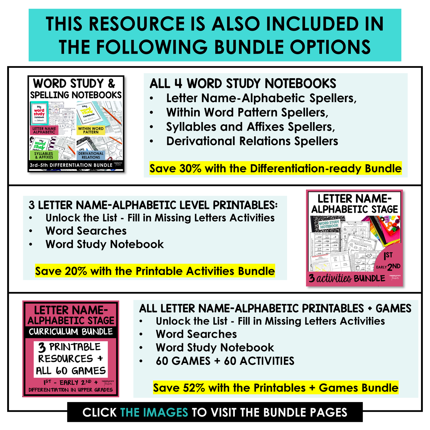 Letter Name-Alphabetic Stage Words Their Way Activity Word Study Notebook