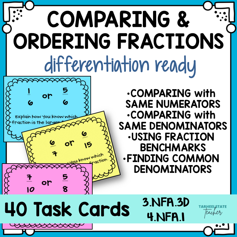 Fractions Word Problems Task Cards Activities or Math Centers Mega Bundle