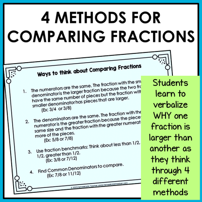 Comparing and Ordering Fractions Task Cards Activities or Math Centers