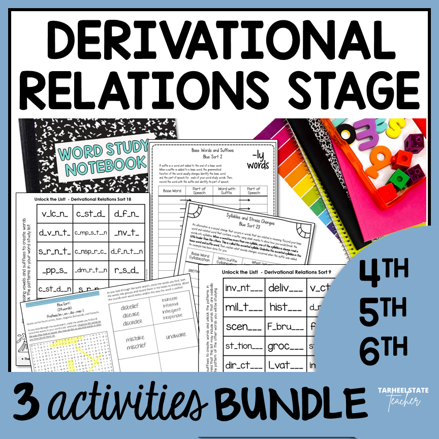 Derivational Relations Stage Spelling Activities Words Their Way Print ...