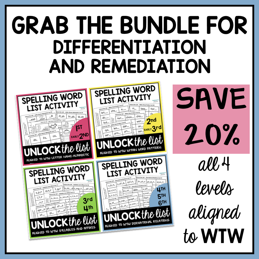 Differentiate with ease for all your spelling groups at a discount