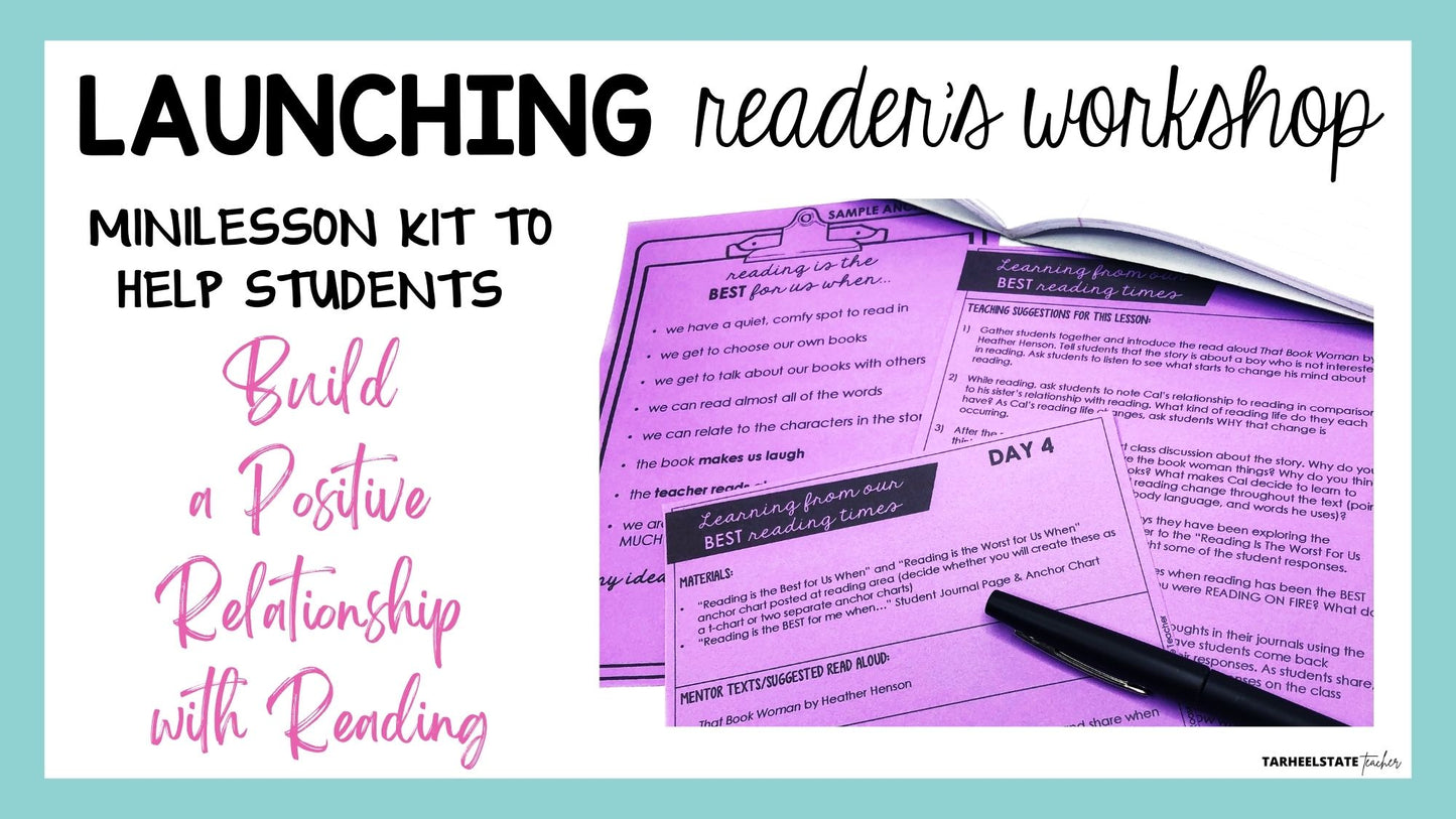 Building A Reading Life minilesson for Launching Reader's Workshop at the beginning of the school year