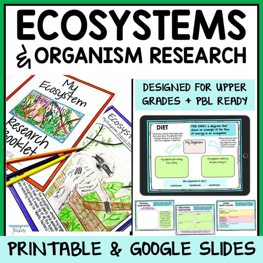 Ecosystem and Biomes Project | Animal Research with Graphic Organizers