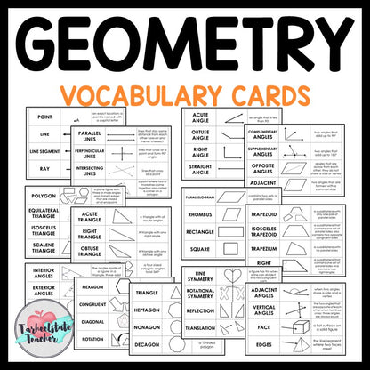 Geometry Vocabulary Games and Activities