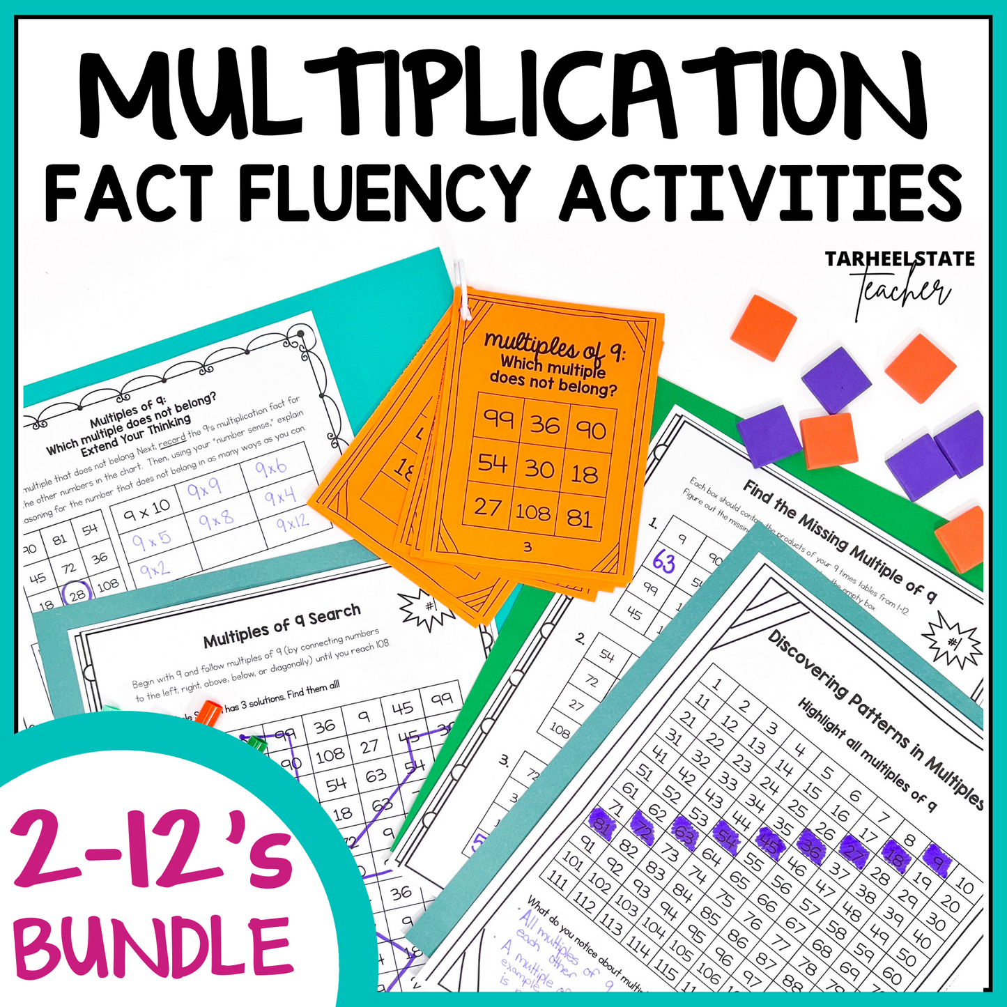 multiplication fact fluency activities and worksheets for facts 2-12s