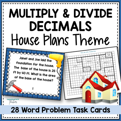 Multiply Divide DECIMALS Task Cards Activities or Math Centers