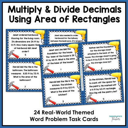 Multiply Divide DECIMALS Task Cards Activities or Math Centers