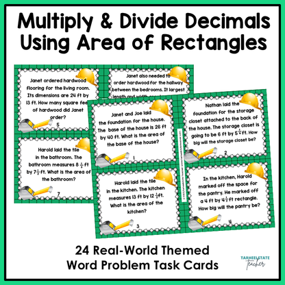 Multiplying and Dividing Fractions Task Cards Activities or Math Centers