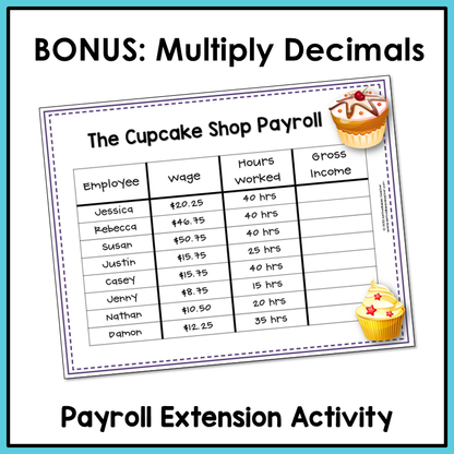 Multiplying and Dividing Fractions 5th Grade Multistep Word Problems Task Cards Math Centers Cupcake Shop Theme