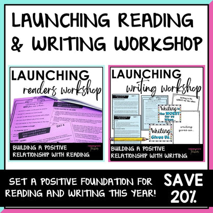 Launch Reading & Writing Workshop with minilessons, anchor charts, journal prompts & quotes units for back to school upper elementary ELA