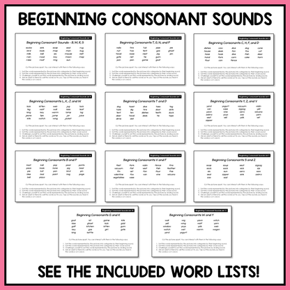 Beginning Initial Letter ID Sounds Activities Letter Name Activity Printable