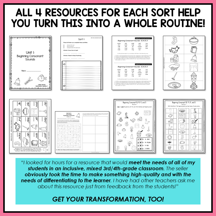 Beginning Initial Letter ID Sounds Activities Letter Name Activity Printable