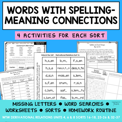 Vowel Consonant Alternations Suffixes ABLE IBLE Derivational Activity Printable