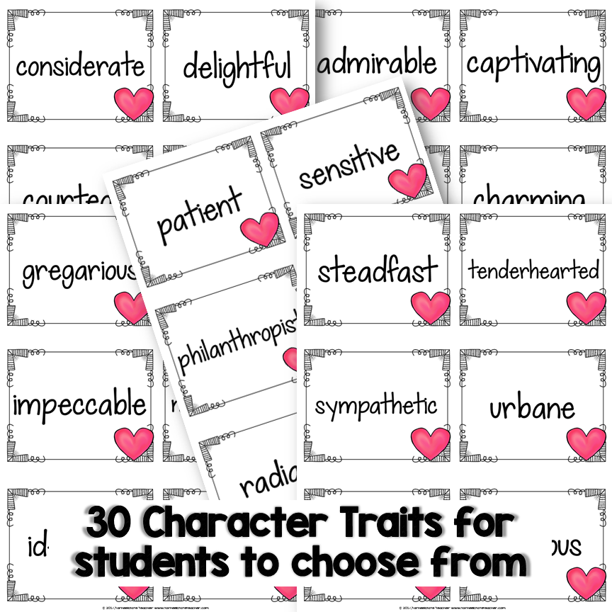Holiday creative writing project includes character traits for students to choose from