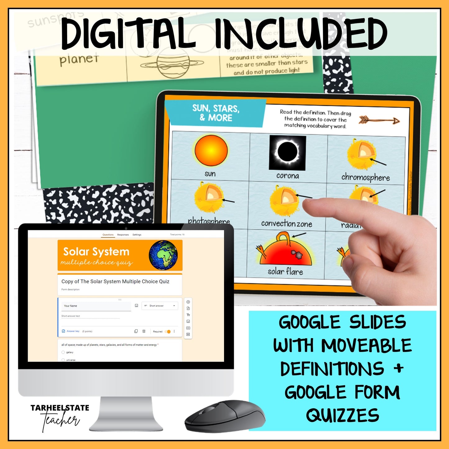 Educational materials with Google Slides and Form Quizzes